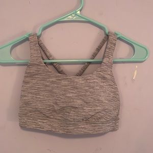 Grey and White Lululemon Sports Bra